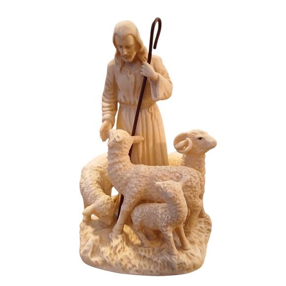 The Good Shepherd Flock of Sheep 23rd Psalm Crystal Cathedral Ministries Figure - Picture 1 of 7